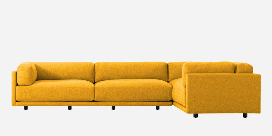 Nixon Fabric 6 Seater Lhs Corner Sofa In Bold Yellow Colour - Febonic Living
