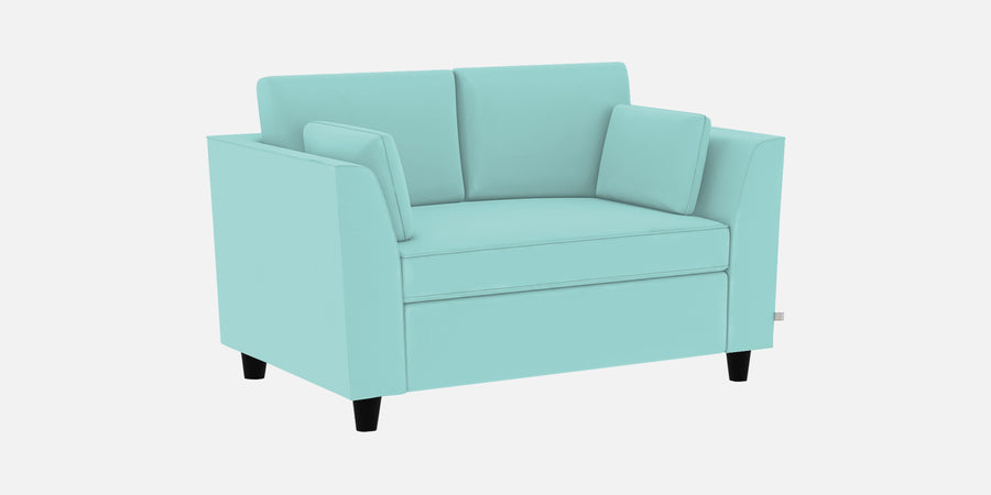 Bristo Velvet 2 Seater Sofa In Barmunda Aqua Colour With Storage - Febonic Living