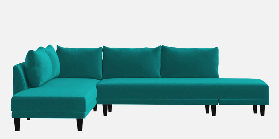 Ira Fabric Rhs 6 Seater Convertible Sofa Cum Bed In Sea Green Colour - Febonic Living