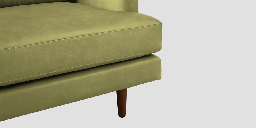Sterio Leatherette 3 Seater Sofa In Spring Green Colour - Febonic Living