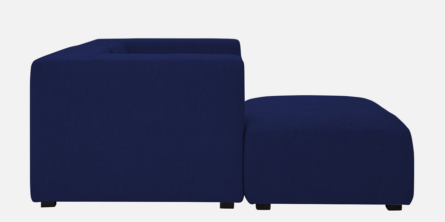 Dora Velvet Rhs Sectional Sofa 2 Ottoman Lounger In Indigo Blue Colour - Febonic Living