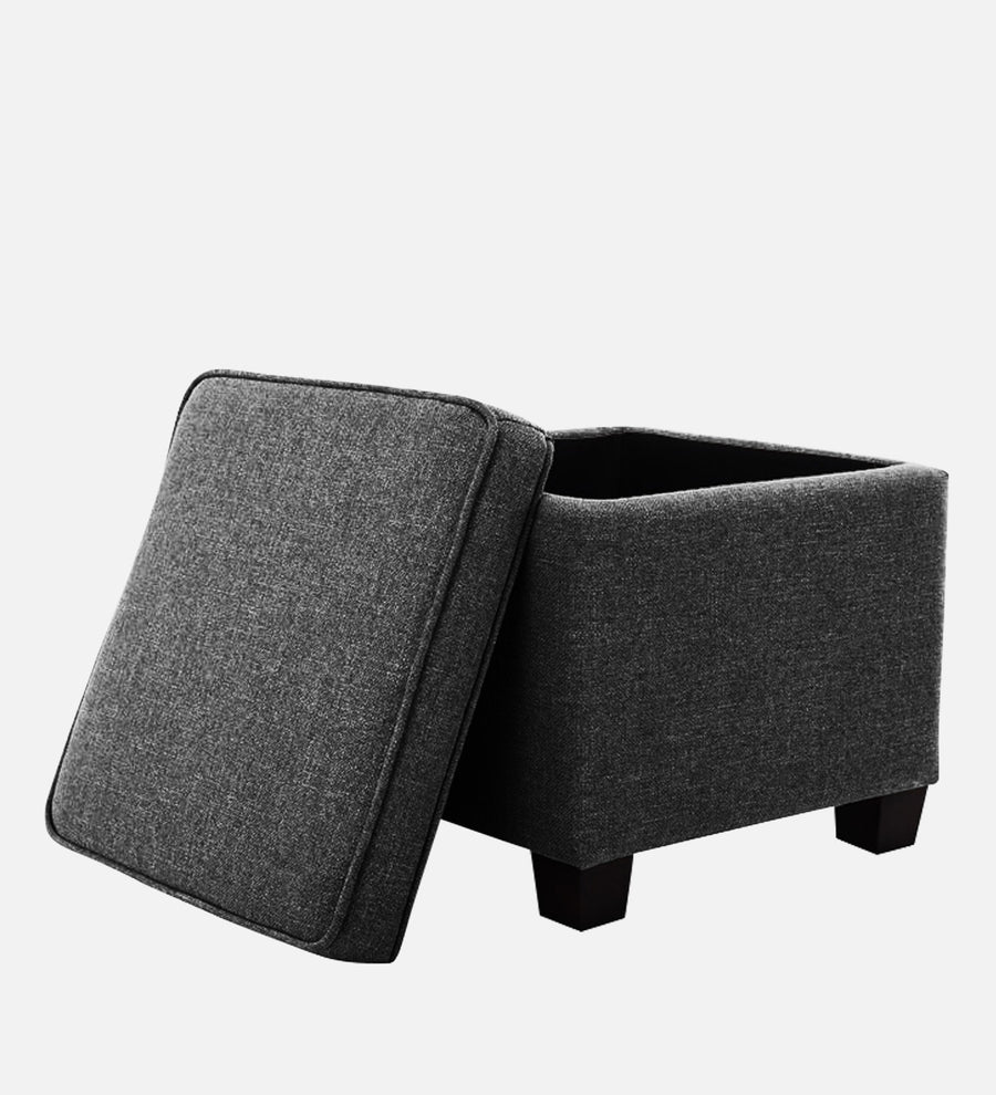 Sudan Fabric Ottoman In Charcoal Grey Colour With Storage - Febonic Living