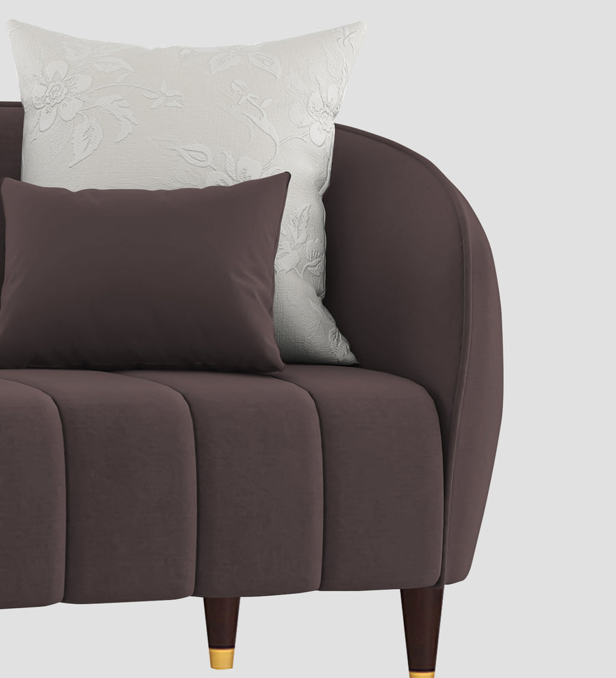 Hairo Velvet 1 Seater Sofa In Mocha Brown Colour - Febonic Living