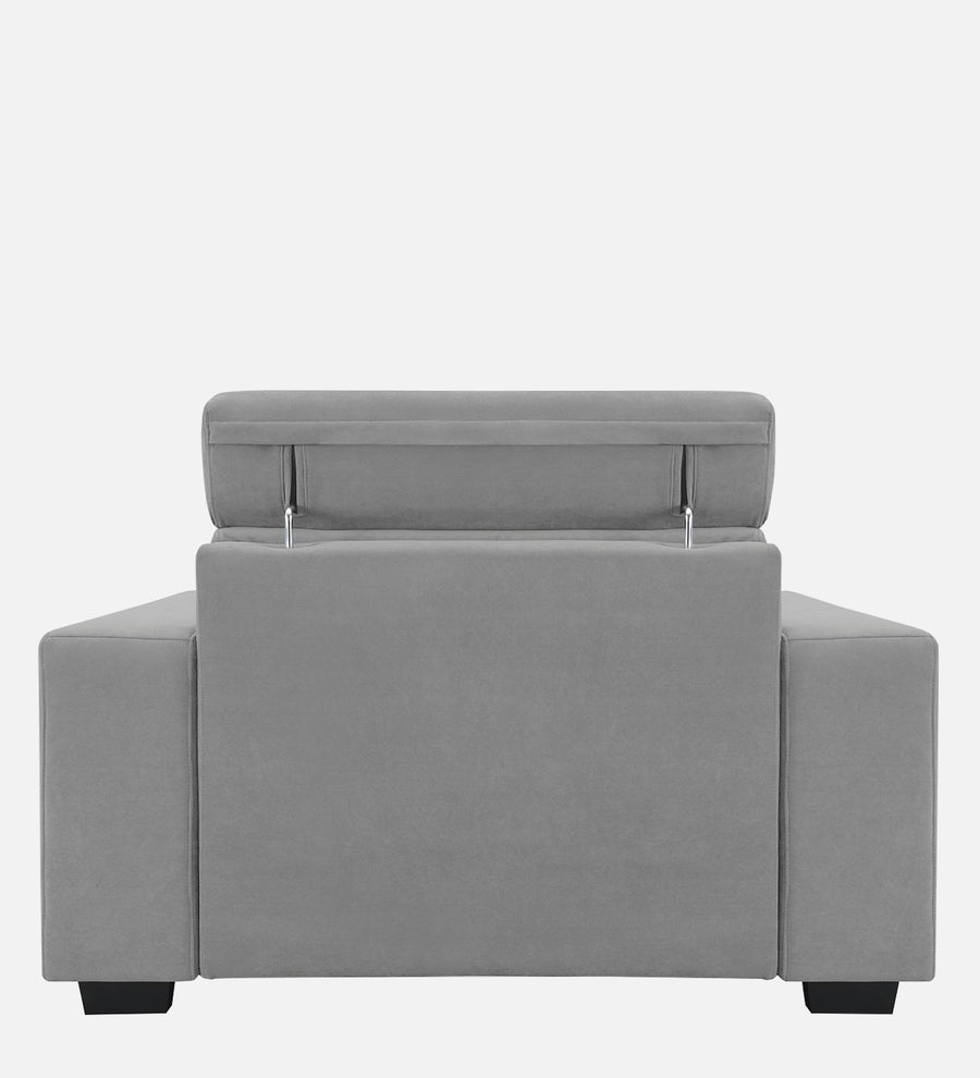 Hiro Fabric 1 Seater Sofa In Smoke Grey Colour - Febonic Living