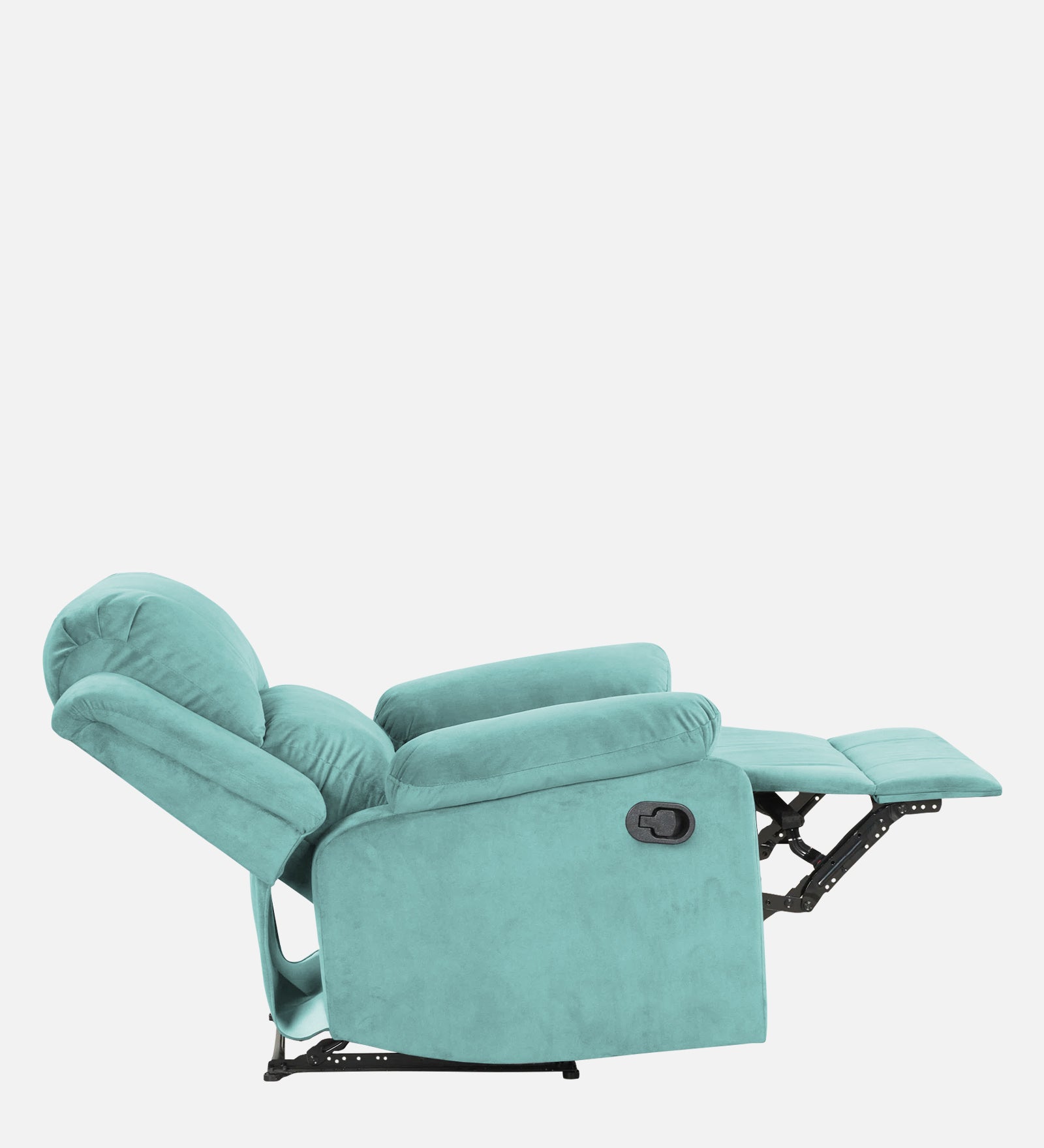 Henry Velvet Manual 1 Seater Recliner In Barmunda Aqua Colour