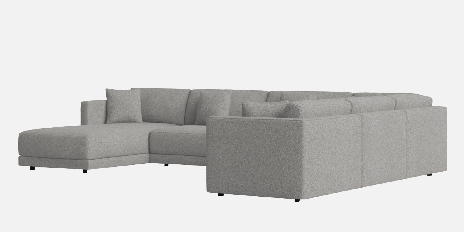 Carlin Fabric RHS 8 Seater Sectional Sofa In Lit Grey Colour