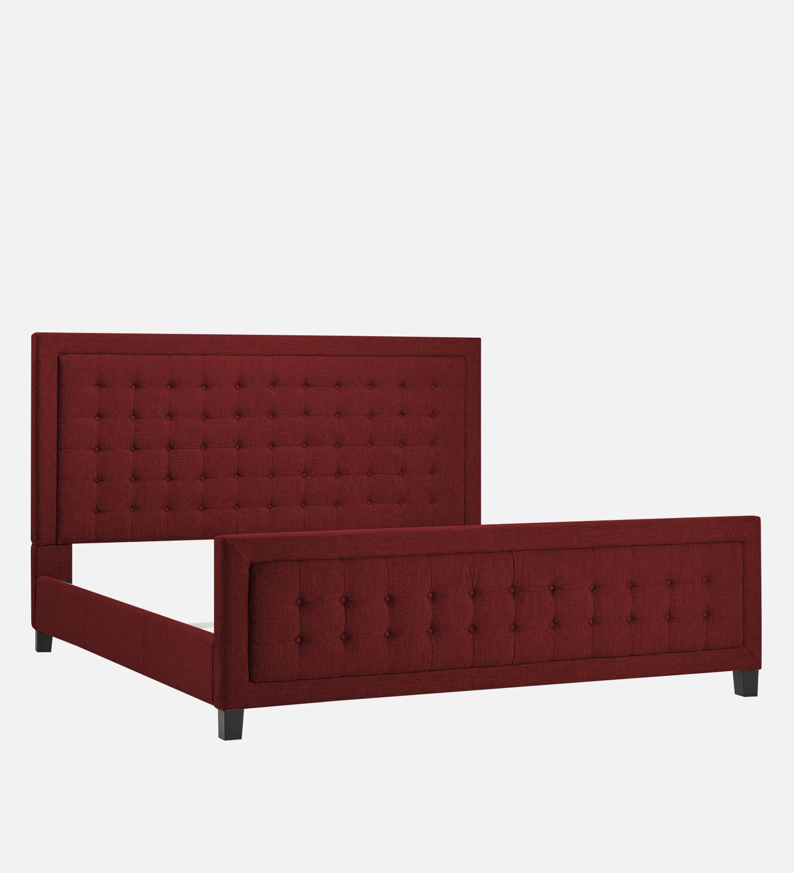 Kaster Fabric King Size Bed In Blood Maroon Colour