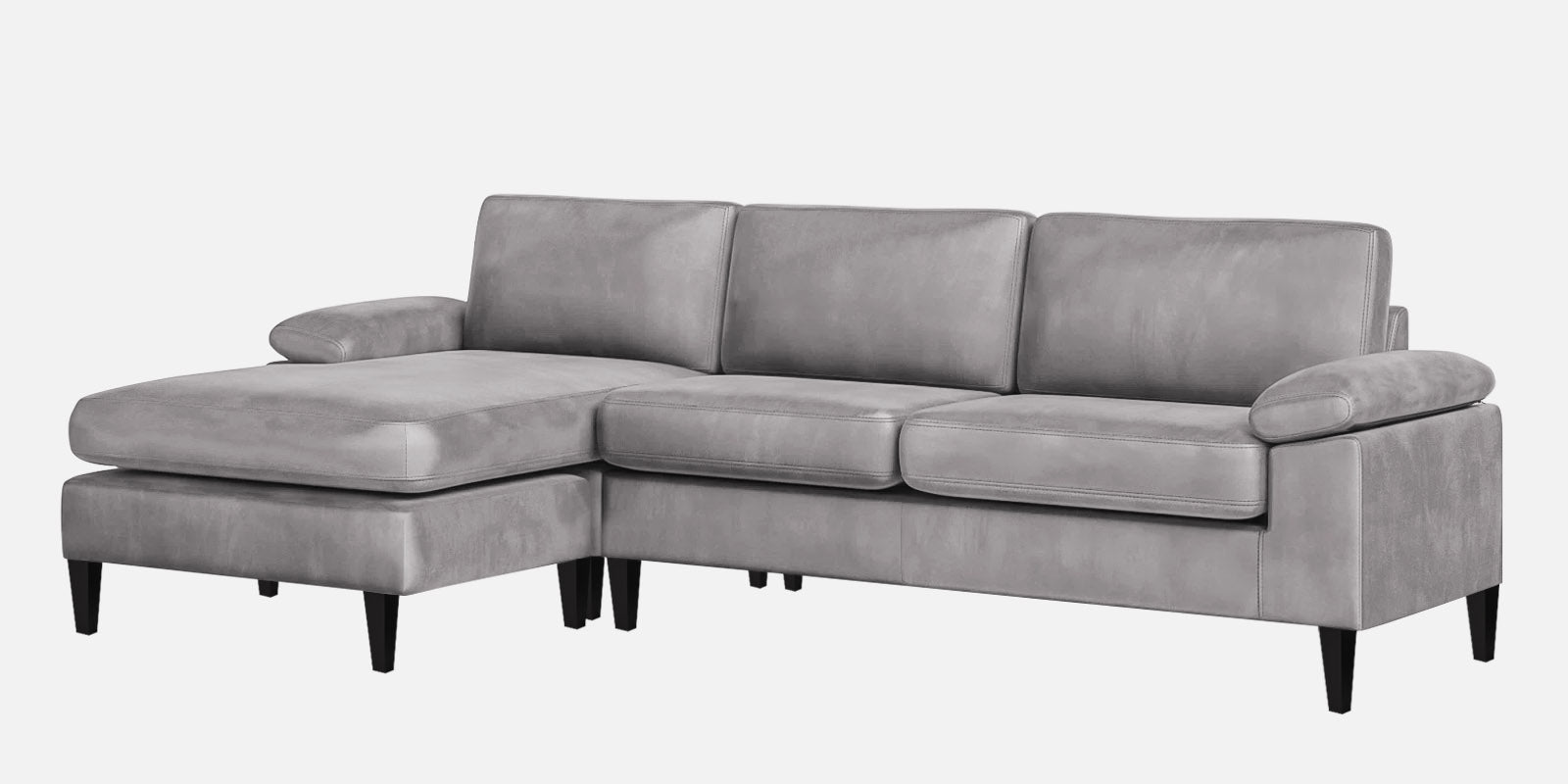 Vegas Velvet RHS Sectional Sofa (3+Lounger) In Concrete Grey Colour