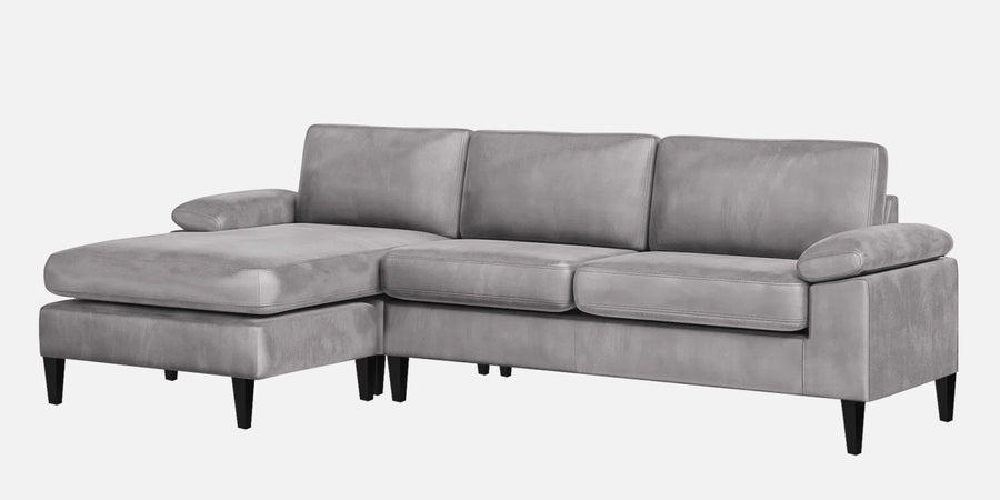 Vegas Velvet Rhs Sectional Sofa 3 Lounger In Concrete Grey Colour - Febonic Living