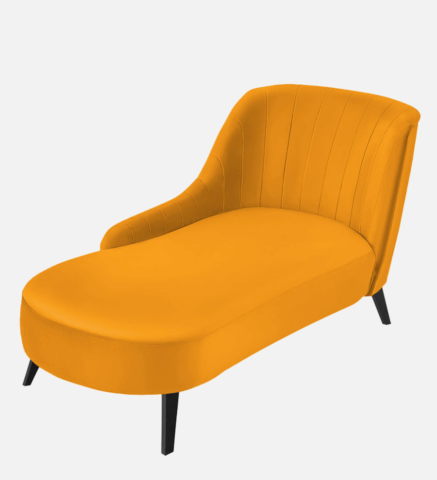 Flora Velvet Lhs Chaise Lounger In Saffron Yellow Colour - Febonic Living