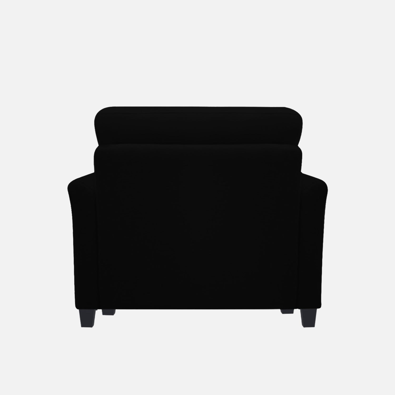 Daroo Velvet 1 Seater Sofa In Adam Black Colour