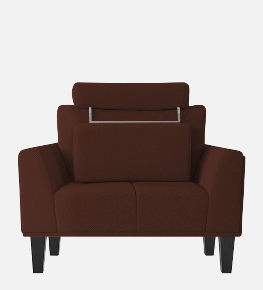 Como Fabric 1 Seater Sofa In Coffee Brown Colour - Febonic Living