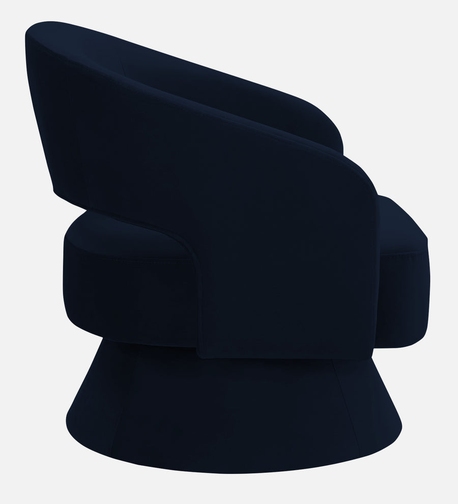 Pendra Velvet Swivel Chair In Dark Blue Colour - Febonic Living