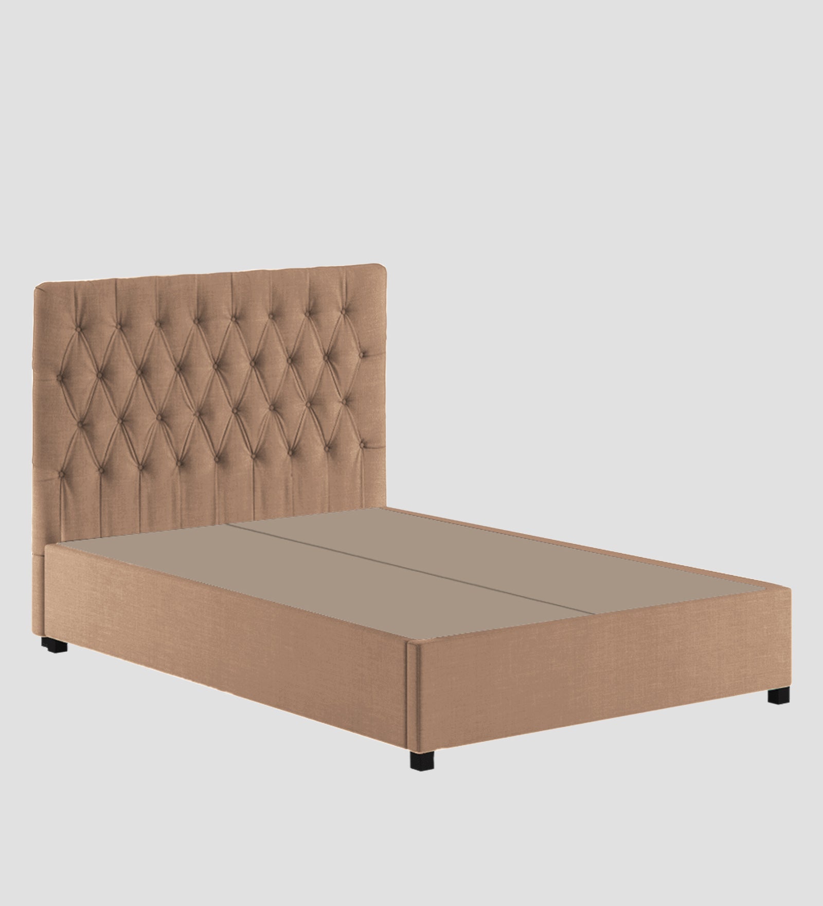 Isko Fabric King Size Bed In Cosmic Beige Colour With Storage Box - Febonic Living