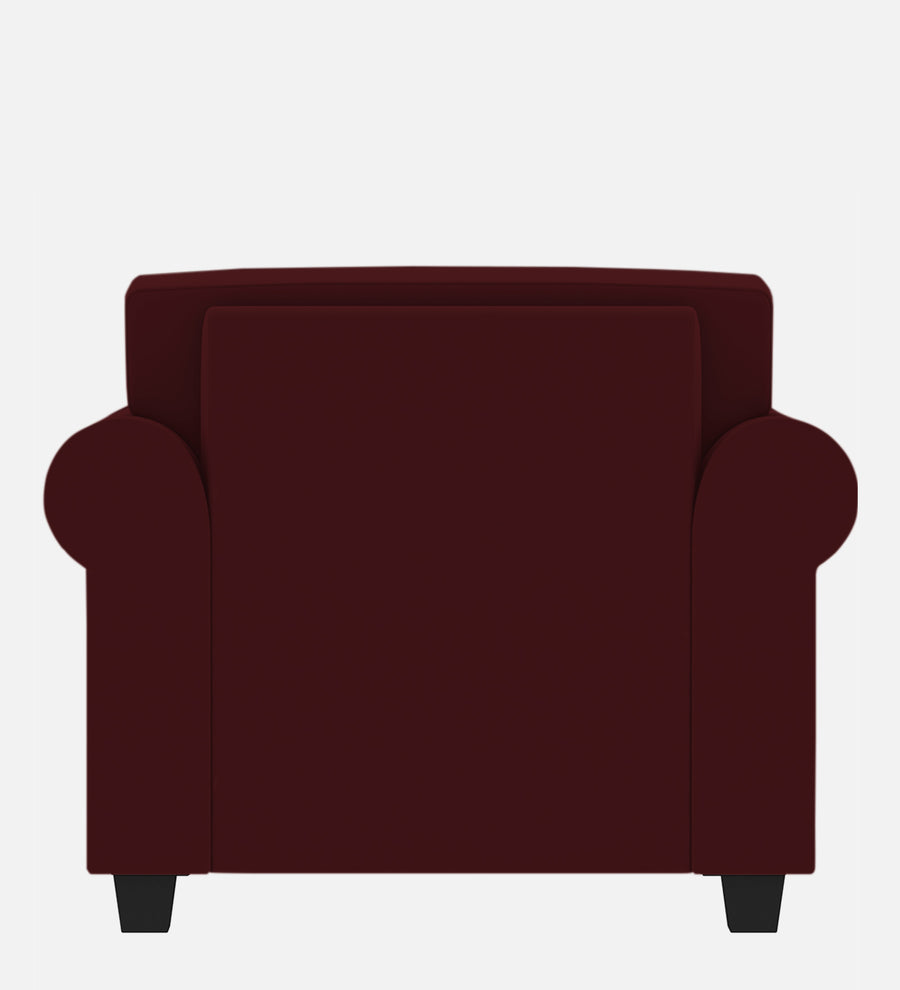 Numonk Velvet 1 Seater Sofa In Dark Maroon Colour - Febonic Living