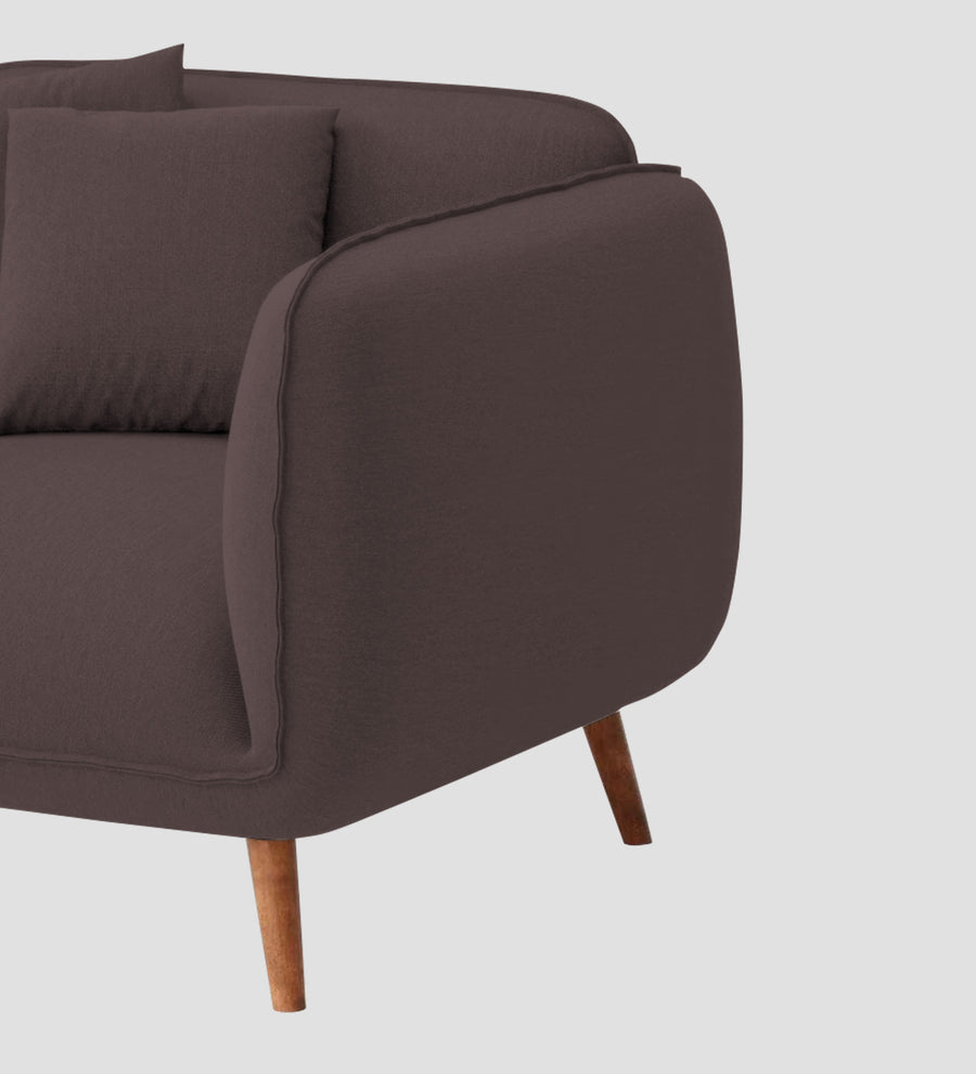 Zia Fabric 1 Seater Sofa In Night Brown Colour - Febonic Living