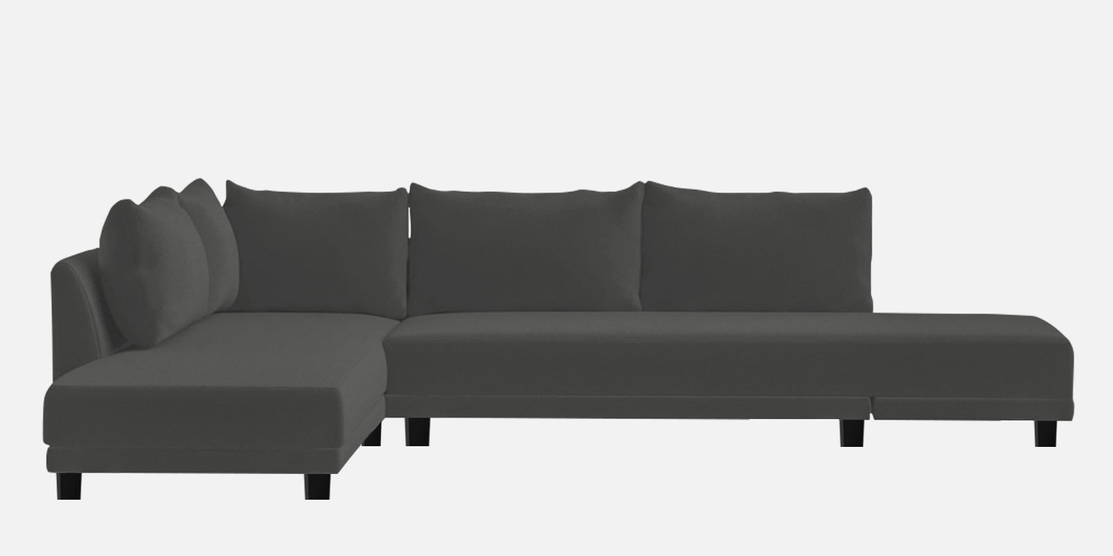 Ira Fabric RHS 6 Seater Sofa Cum Bed In Charcoal Grey Colour