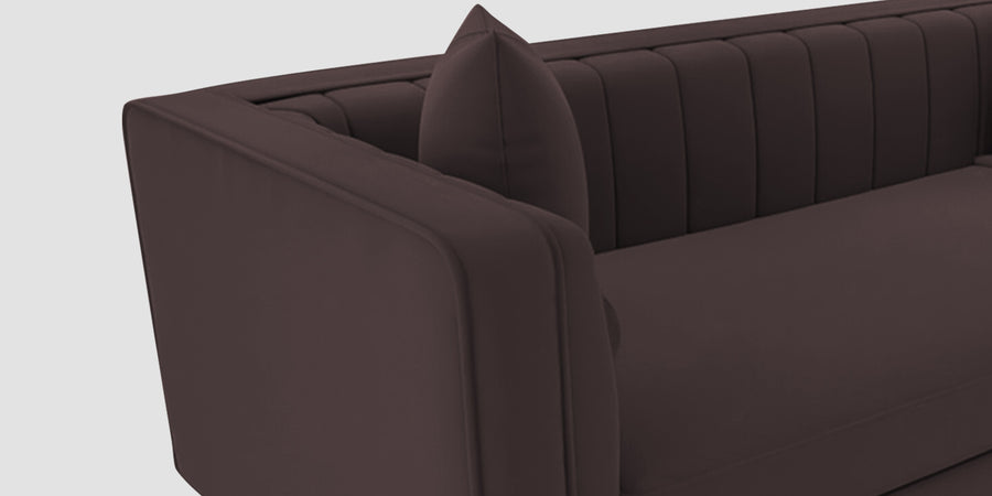 Saban Velvet 3 Seater Sofa In Mocha Brown Colour - Febonic Living
