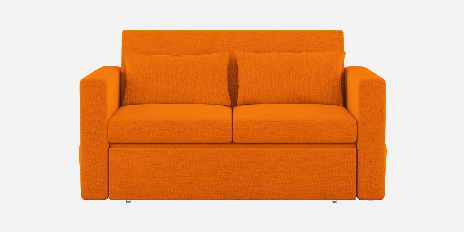 River Fabric 2 Seater Pull Out Sofa Cum Bed In Vivid Orange Colour