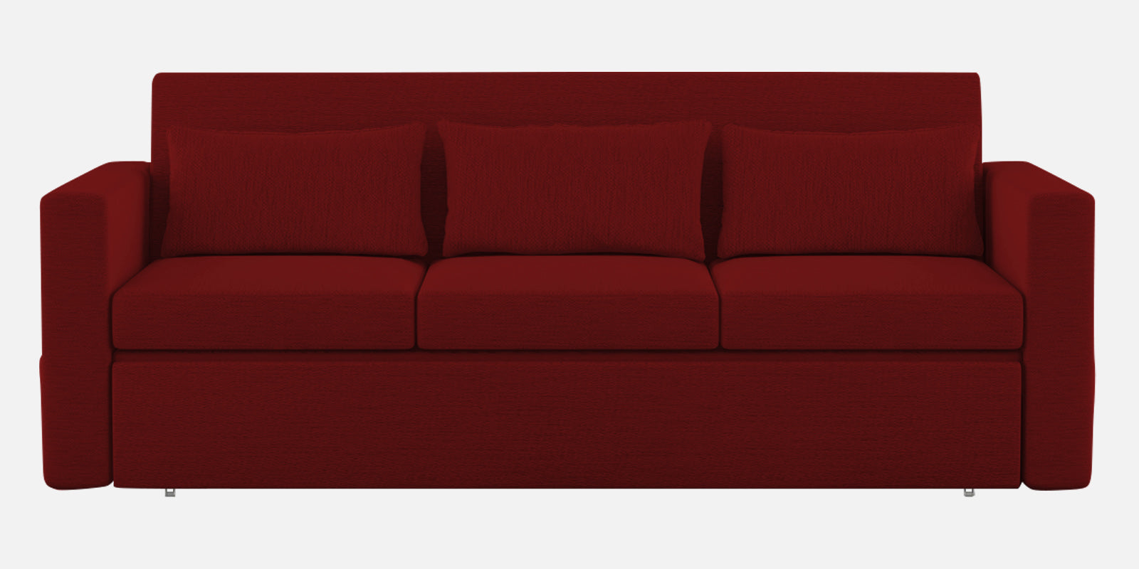 River Fabric 3 Seater Pull Out Sofa Cum Bed In Blood Maroon Colour