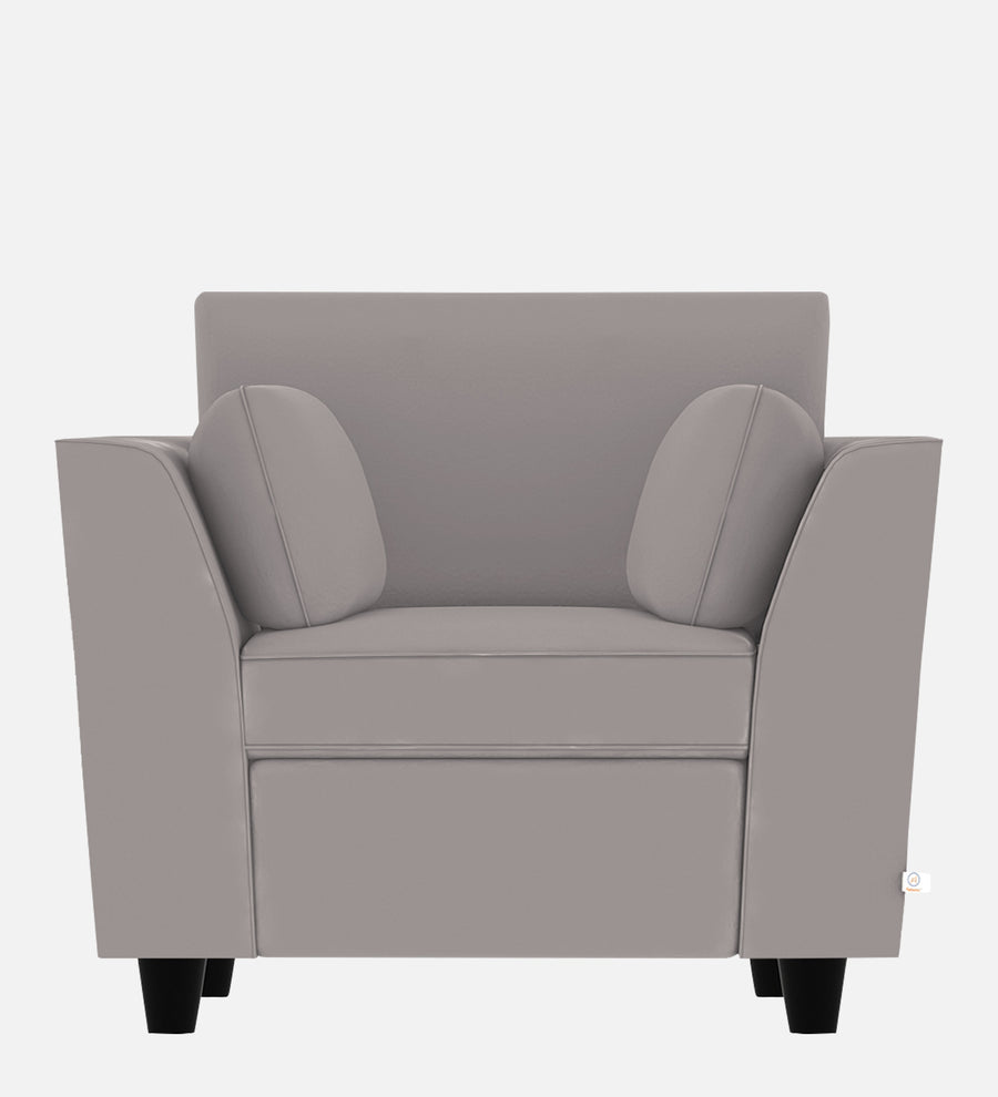 Bristo Velvet 1 Seater Sofa In Pearl Grey Colour With Storage - Febonic Living