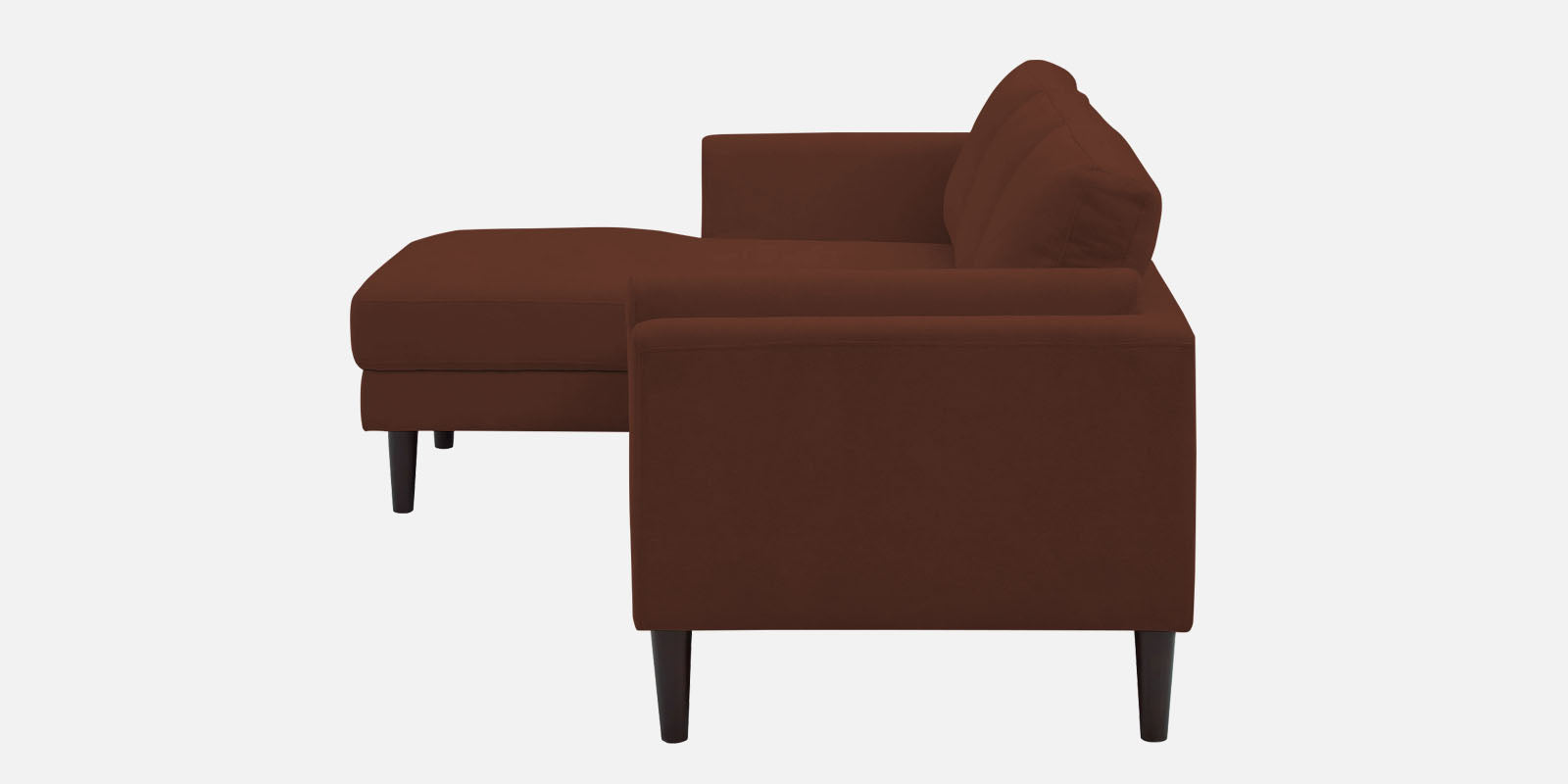 Creata Fabric RHS Sectional Sofa (2+Lounger) in Coffee Brown Colour by Febonic