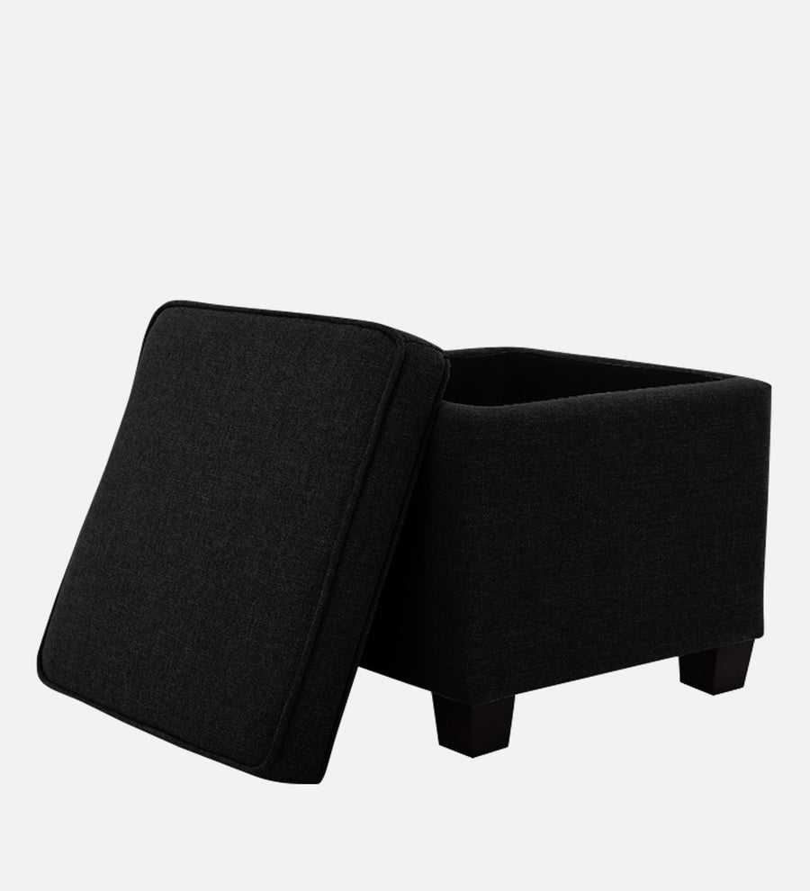 Sudan Fabric Ottoman In Zed Black Colour With Storage - Febonic Living