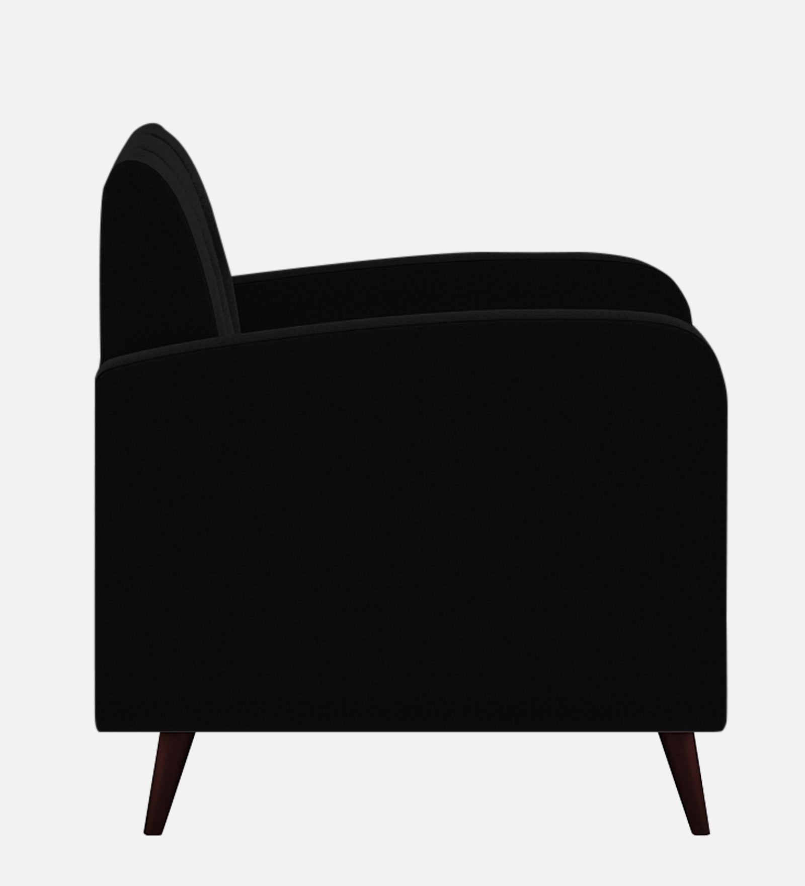 Wiki Velvet 1 Seater Sofa in Adam Black Colour