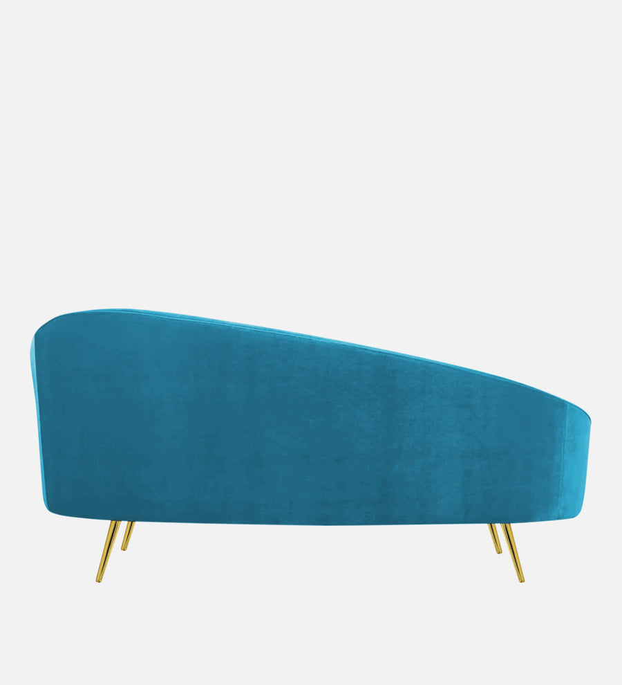 Cely Velvet Lhs Chaise Lounger In Aqua Blue Colour - Febonic Living