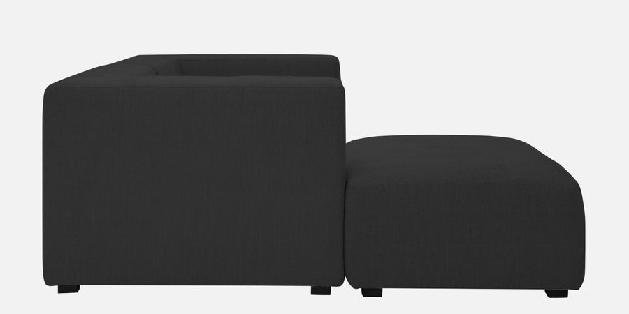 Dora Velvet Rhs Sectional Sofa 2 Ottoman Lounger In Davy Grey Colour - Febonic Living