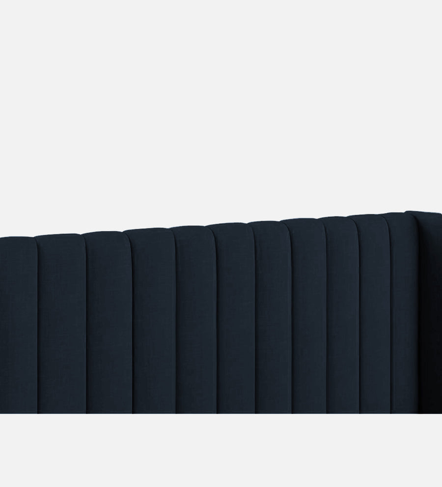 Colina Fabric Upholstered Queen Size Bed In Denim Blue Colour With Box Storage - Febonic Living
