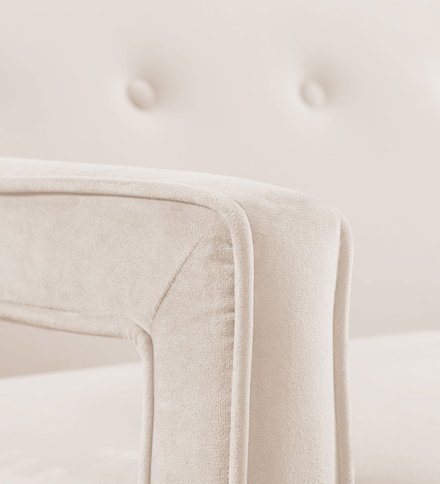 Daffy Velvet 1 Seater Sofa In Camel Beige Colour - Febonic Living
