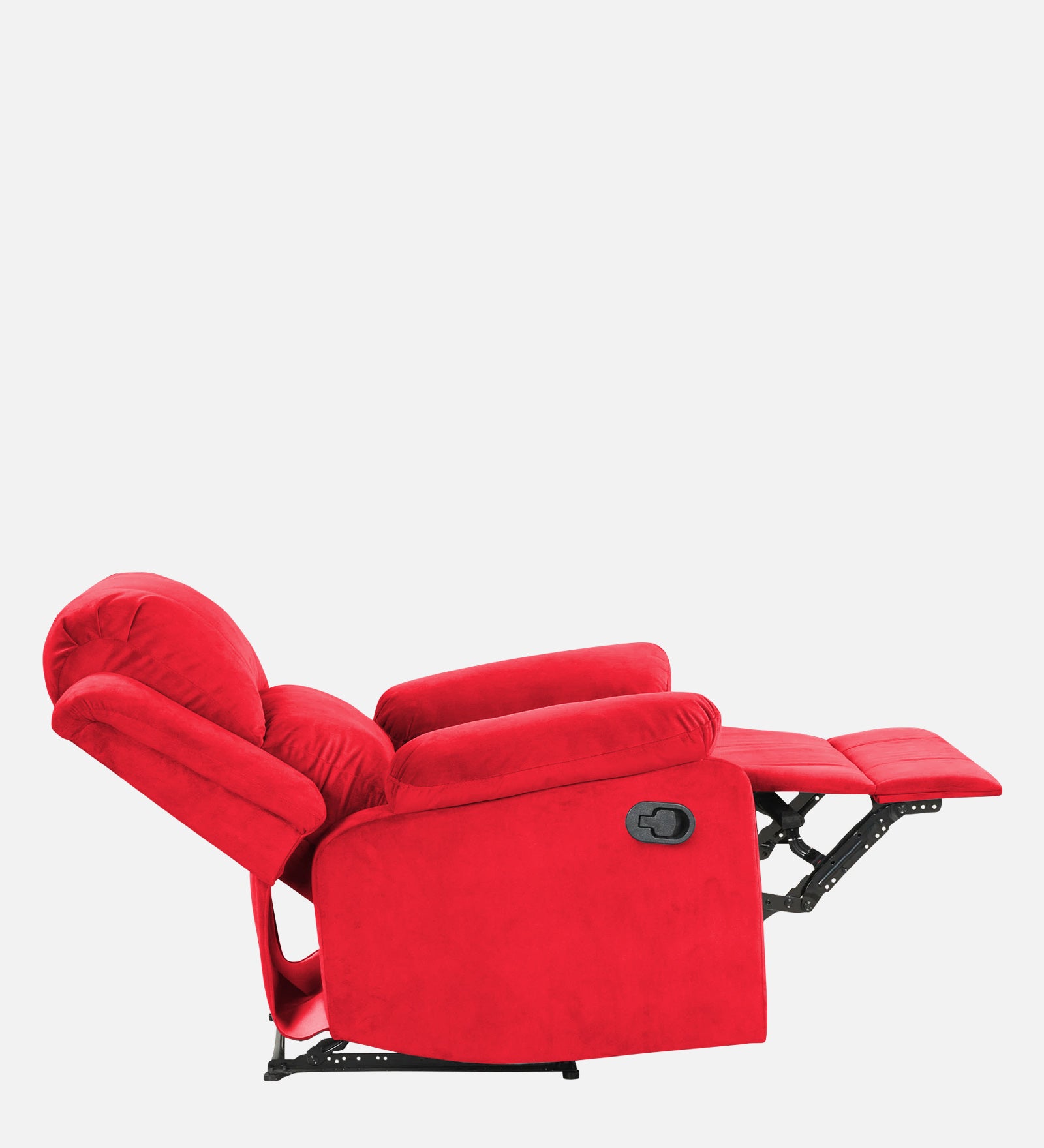 Henry Velvet Manual 1 Seater Recliner In Ox Blood Maroon Colour