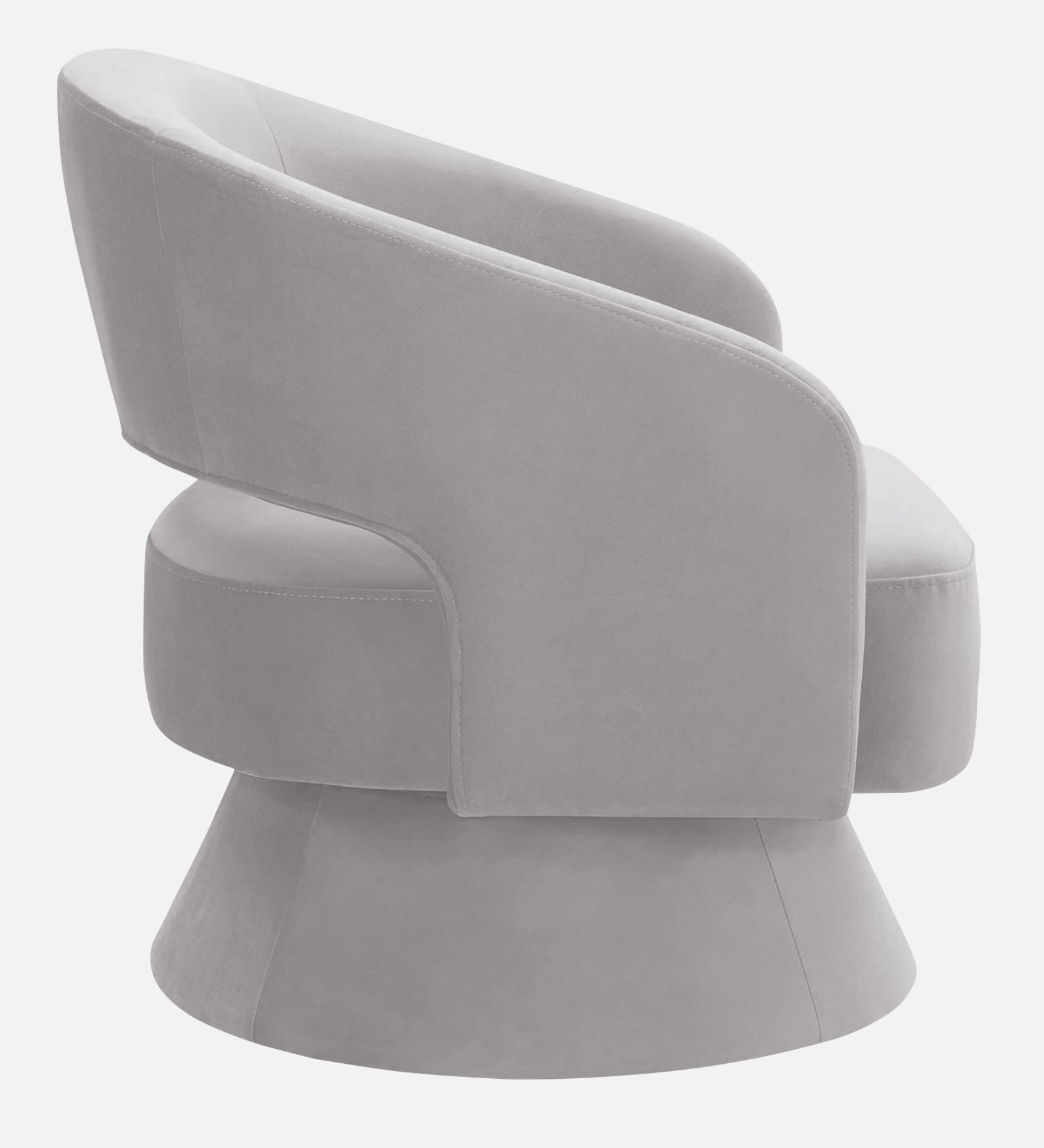 Pendra Velvet Swivel Chair in Concrete Grey Colour