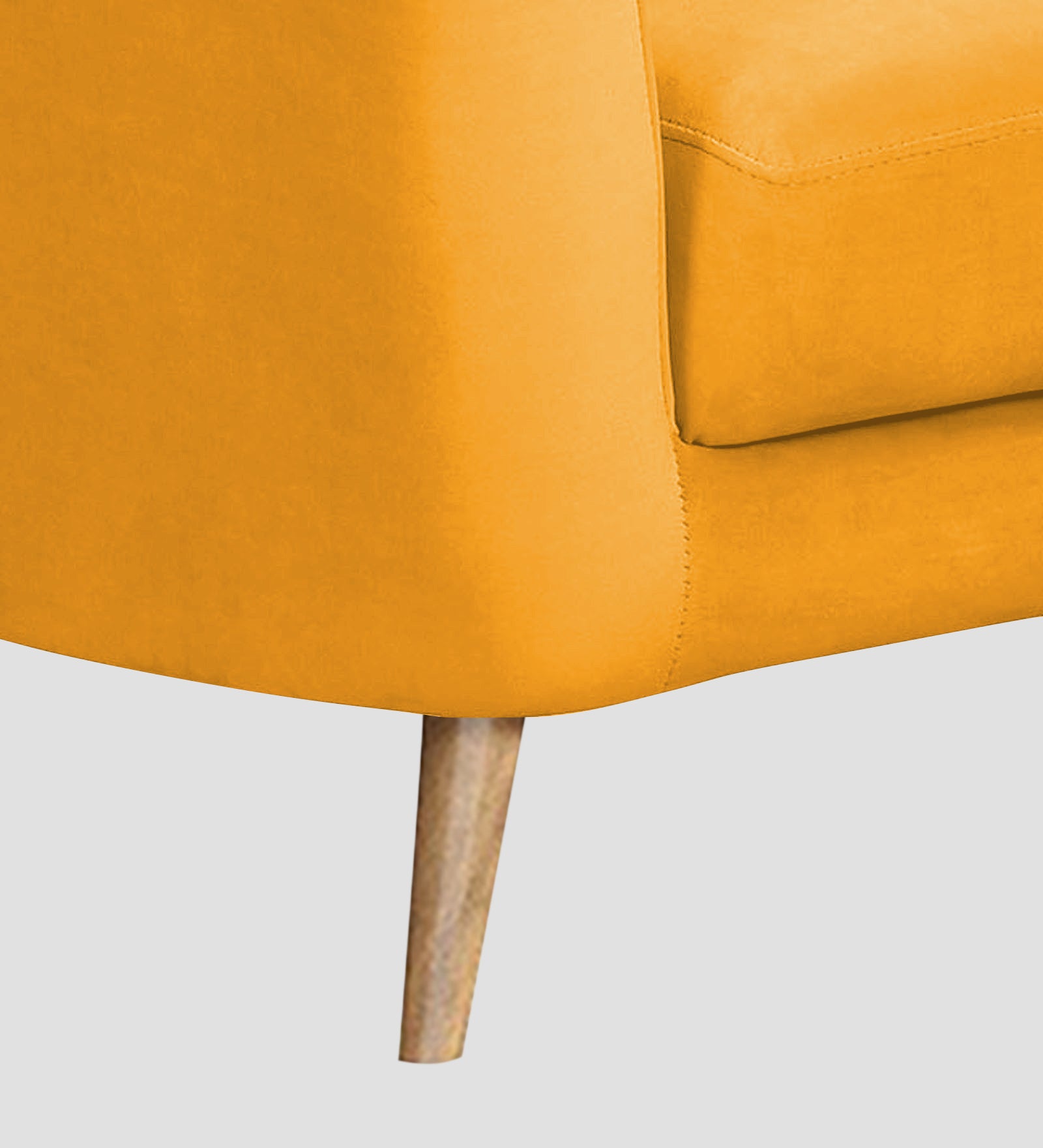 Nancy Velvet 1 Seater Sofa in Safforn Yellow Colour