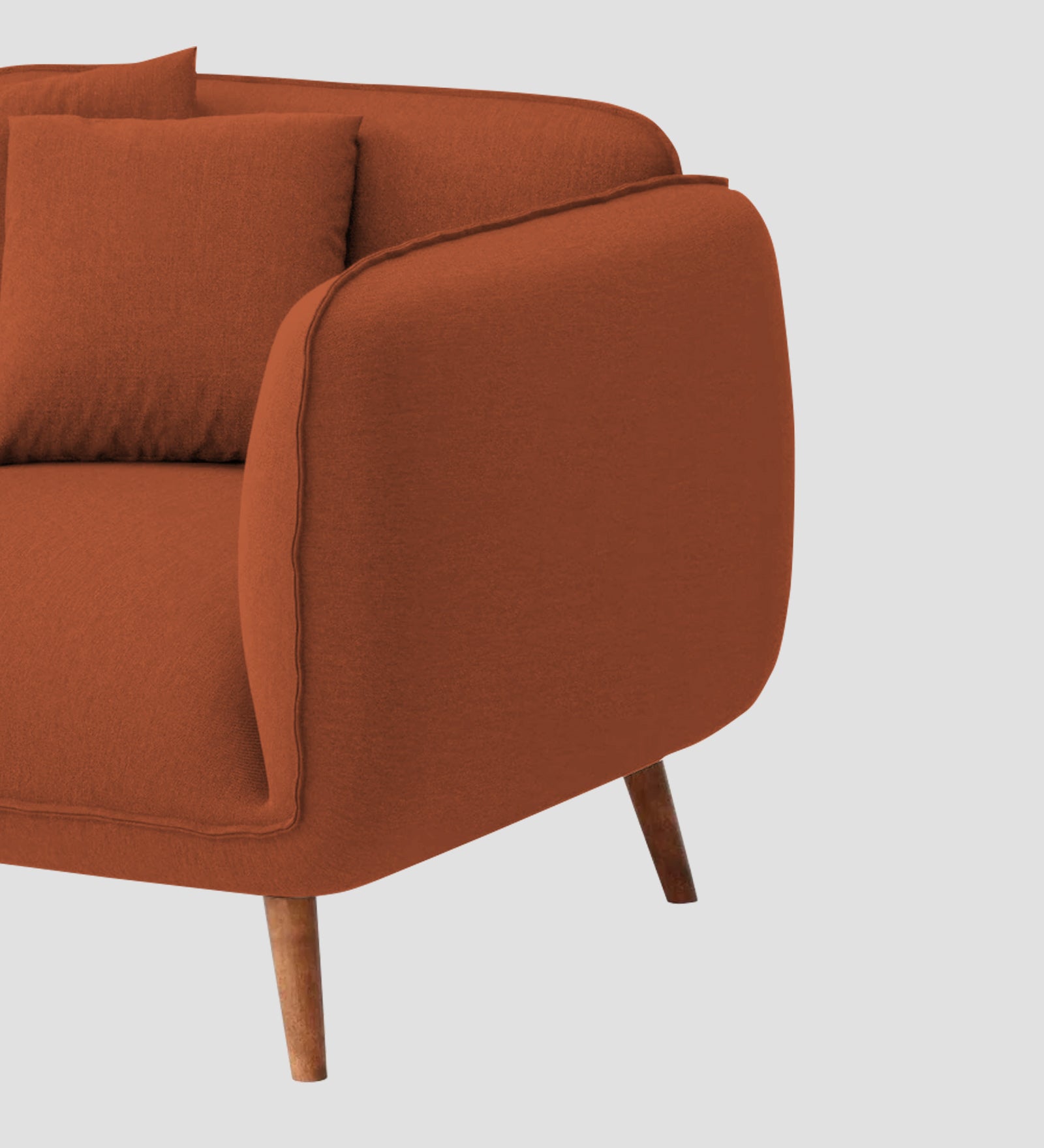 Zia Fabric 1 Seater Sofa In Royal Orange Colour
