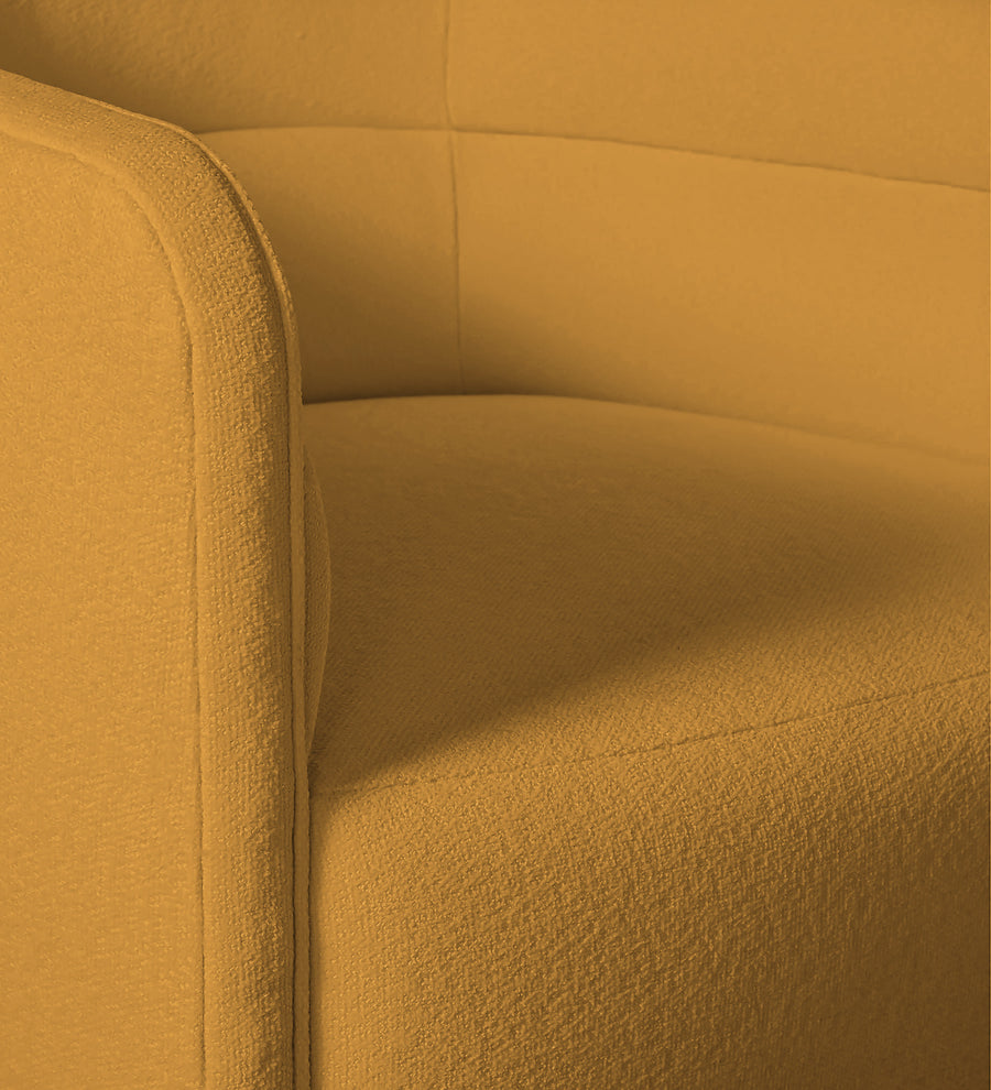 Ria Fabric Swivel Chair In Corn Yellow Colour - Febonic Living
