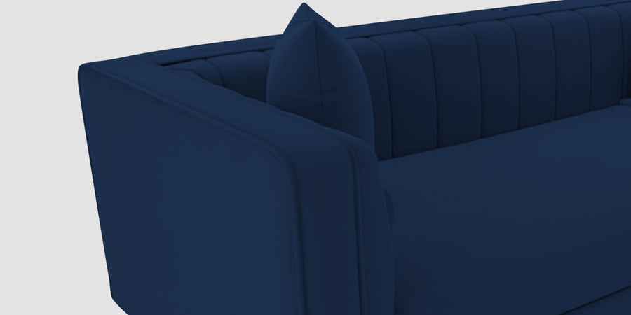 Saban Velvet 3 Seater Sofa In Imperial Blue Colour - Febonic Living