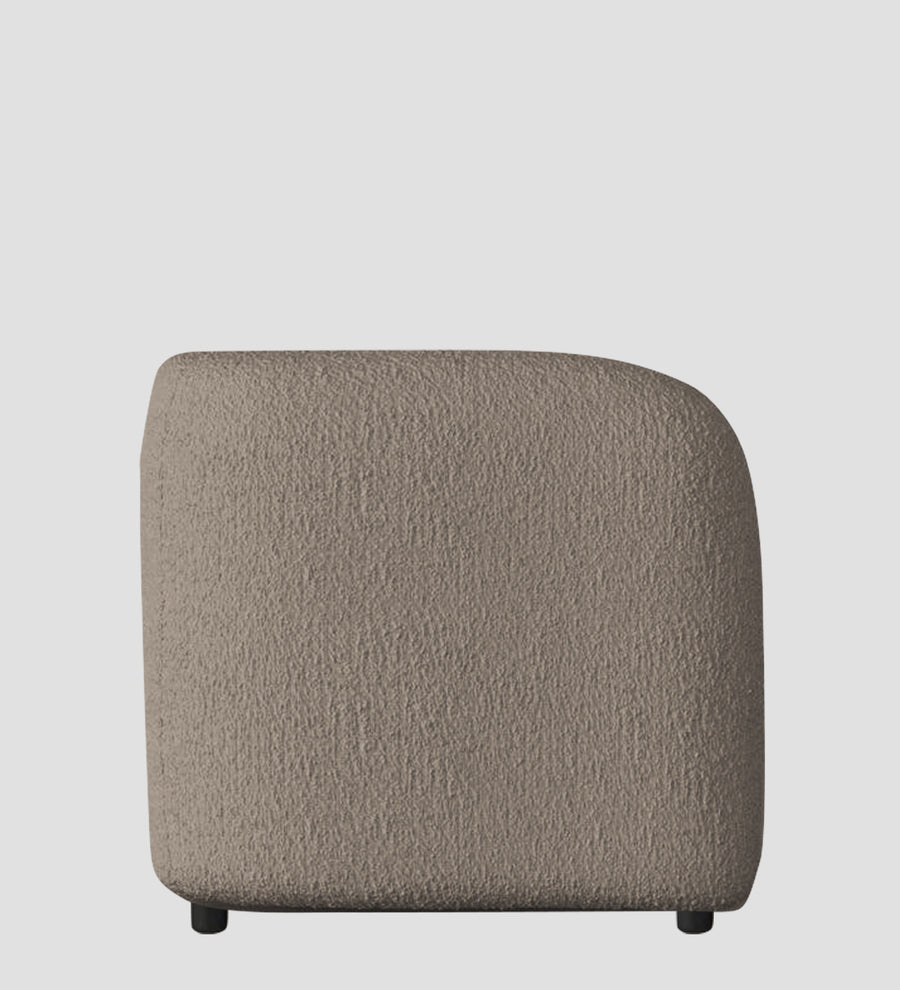 Corny Boucle Fabric 1 Seater Sofa In Macy Grey Colour - Febonic Living