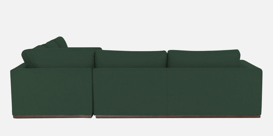 Freedom Velvet 6 Seater Lhs Corner Sofa In Amazon Green Colour With Ottoman - Febonic Living