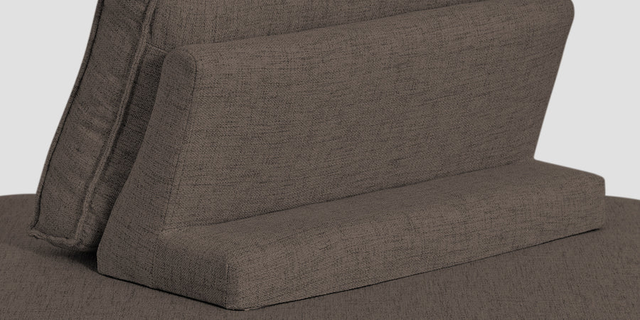 Hiver Fabric Day Bed Sofa In Caspa Brown Colour With Back Rest - Febonic Living