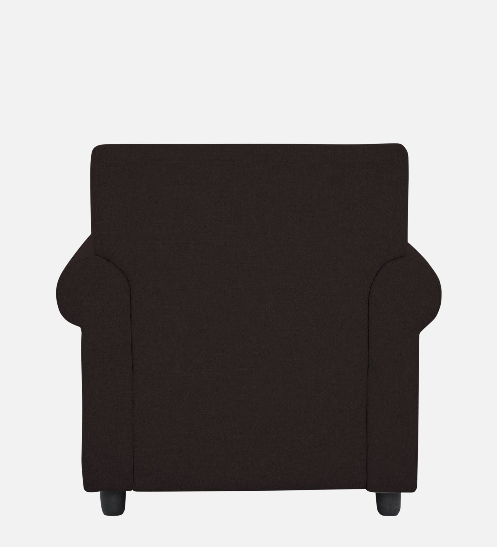 Ribby Fabric 1 Seater Sofa in Dark Brown Colour