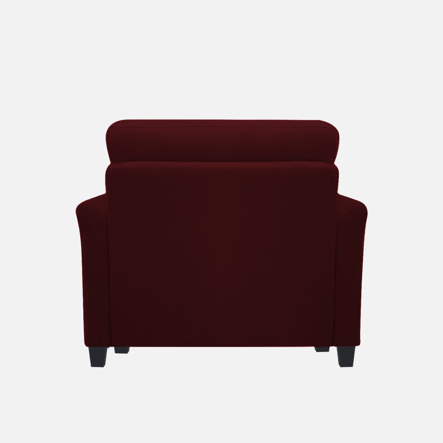 Daroo Velvet 1 Seater Sofa In Dark Maroon Colour