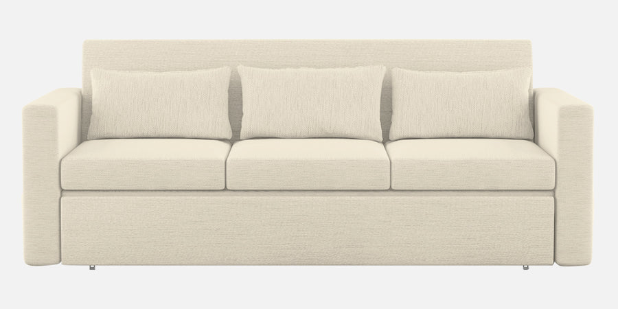 River Fabric 3 Seater Pull Out Sofa Cum Bed In Ivory Cream Colour - Febonic Living