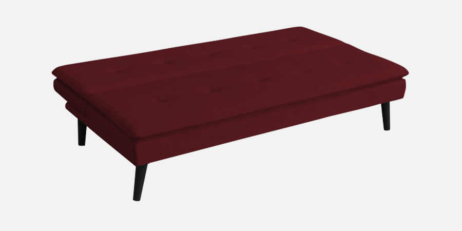 Toner Fabric 3 Seater Convertible Sofa Cum Bed In Blood Maroon Colour - Febonic Living