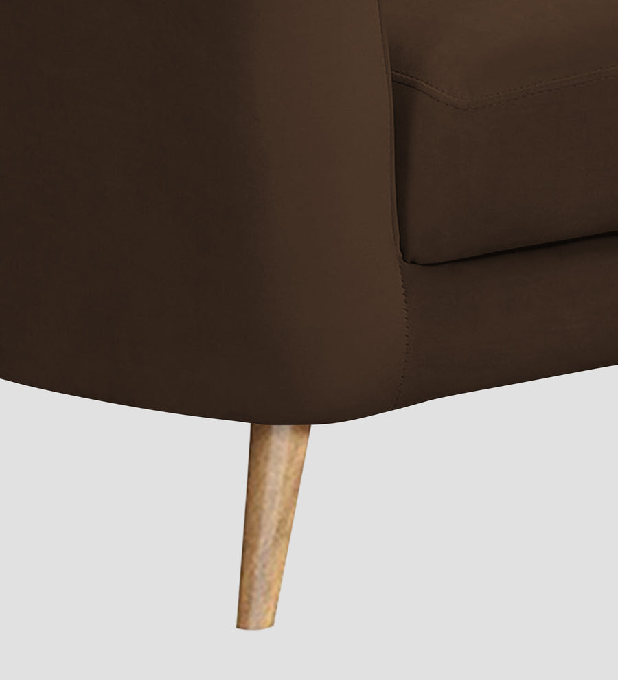 Kaylee Velvet 1 Seater Sofa In Chocolate Brown Colour - Febonic Living