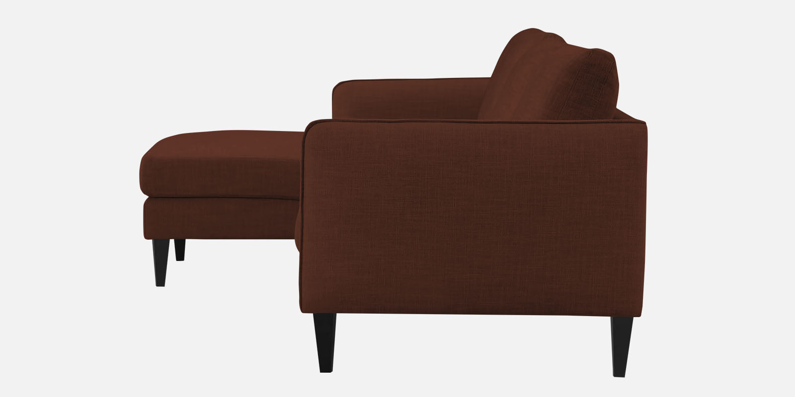 Piku Fabric RHS Sectional Sofa (3+Lounger) in Coffee Brown Colour