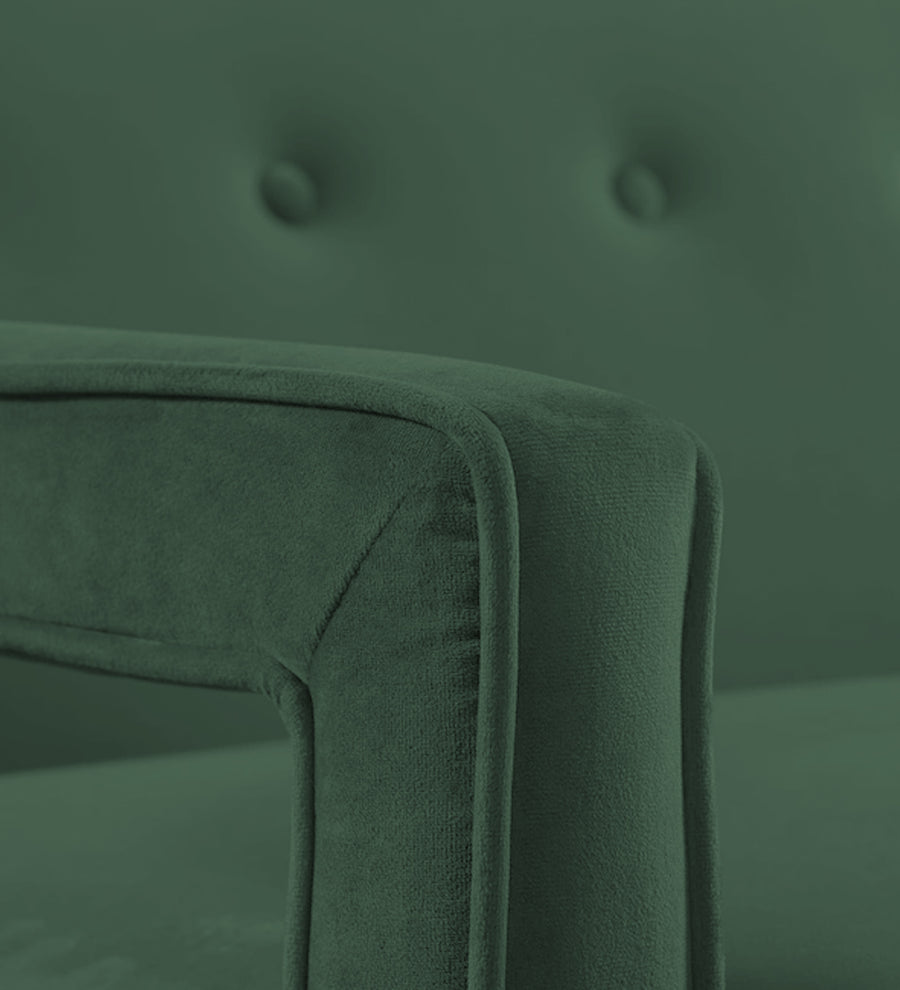 Daffy Velvet 1 Seater Sofa In Amazon Green Colour - Febonic Living