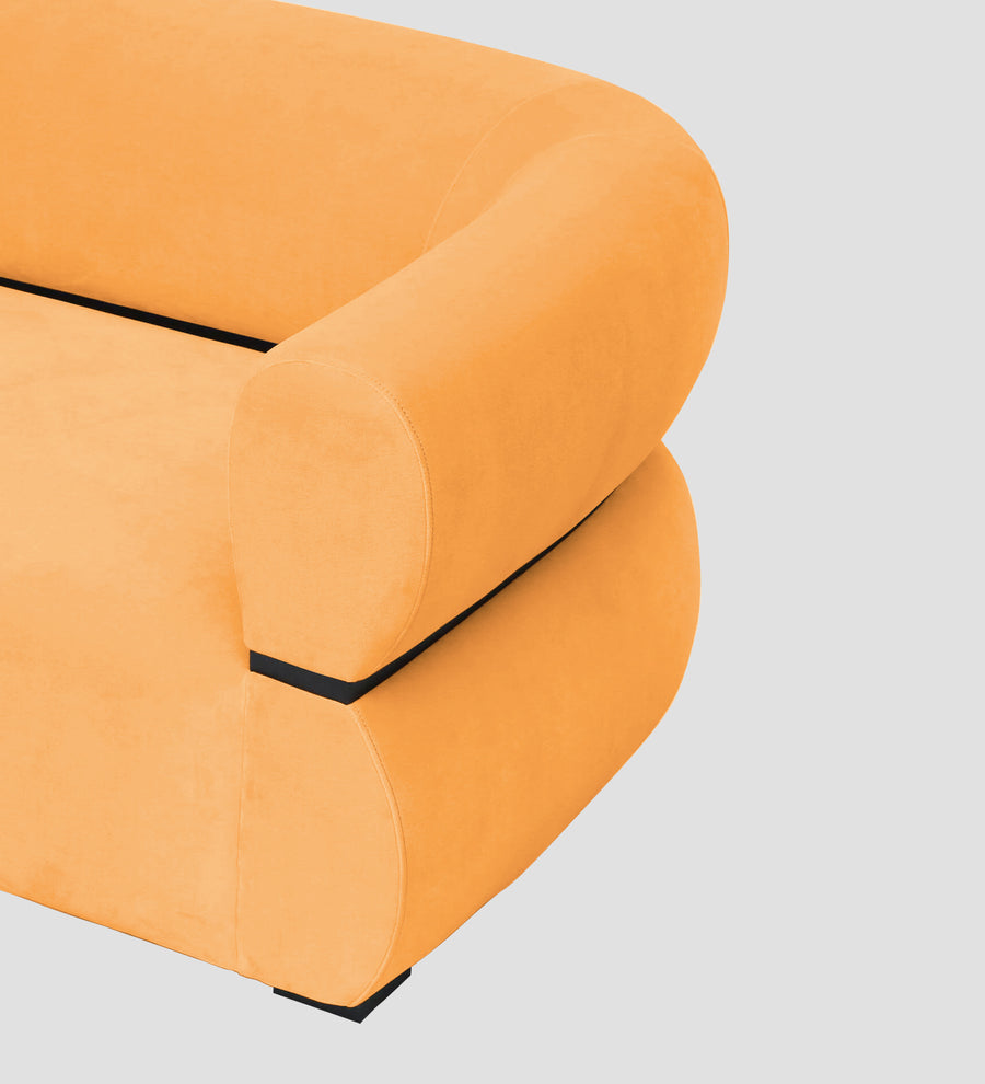 Kula Velvet 1 Seater Sofa In Tangerine Orange Colour - Febonic Living