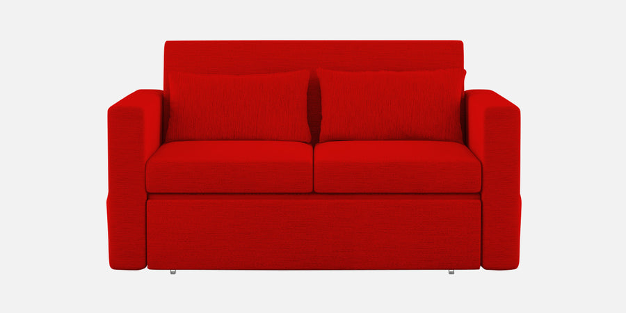 River Fabric 2 Seater Pull Out Sofa Cum Bed In Ruby Red Colour - Febonic Living